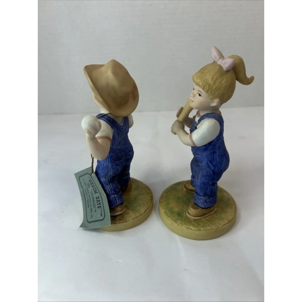 Denim Days LET'S PLAY BALL Danny Debbie Figurine 1522 Vintage No Box -Has Tag